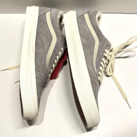 Vans Men’s  Old Skool Cozy Hug Drizzle Marshmallow Sherpa Sneakers Gray Sz 9.5