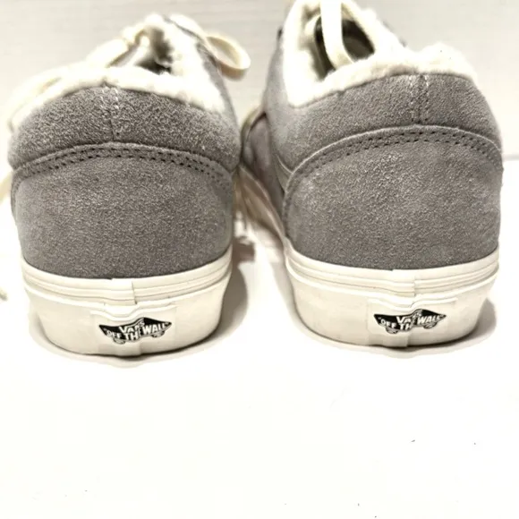 Vans Men’s  Old Skool Cozy Hug Drizzle Marshmallow Sherpa Sneakers Gray Sz 9.5