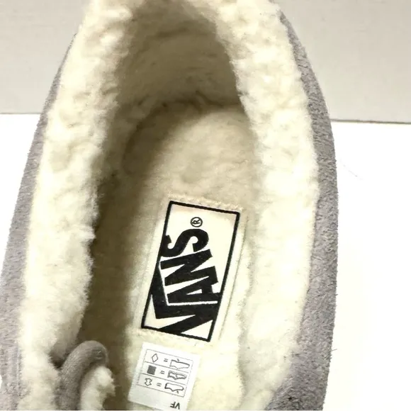 Vans Men’s  Old Skool Cozy Hug Drizzle Marshmallow Sherpa Sneakers Gray Sz 9.5
