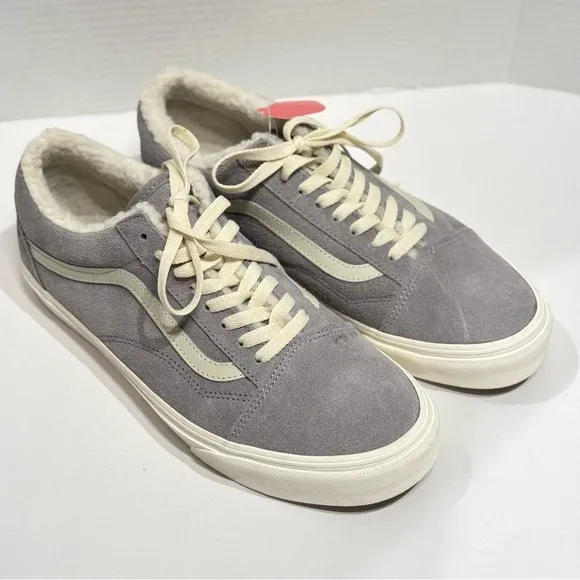 Vans Men’s  Old Skool Cozy Hug Drizzle Marshmallow Sherpa Sneakers Gray Sz 9.5