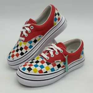 Vans Red and Blue Checkered Sneakers Vibrant Design
