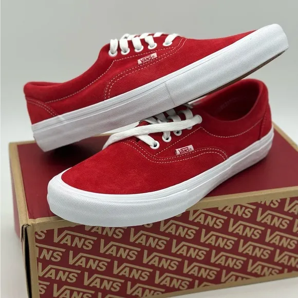 Vans Red and White Sneakers