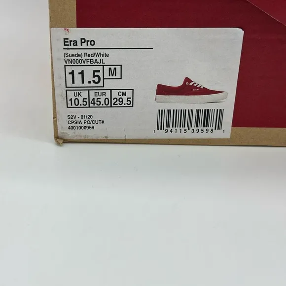 Vans Red and White Sneakers