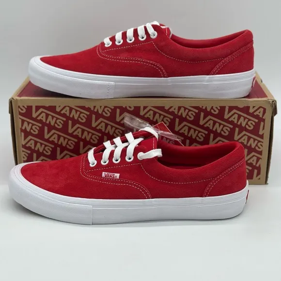 Vans Red and White Sneakers