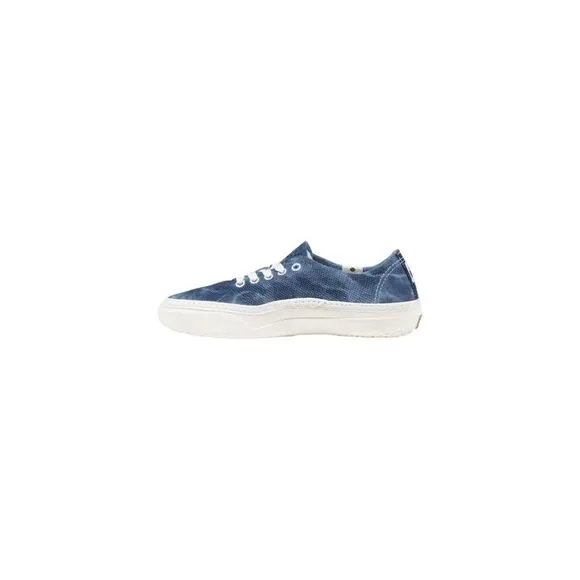 Vans Rubber Sole Textile Lined Fabric Shoes Women Blue Sneakers