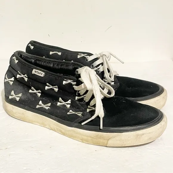 Vans Size 9.5 WTAPS X OG Black Chukka Boot LX 'Bones Mid Top Sneakers