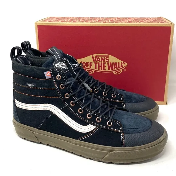 VANS Sk8-Hi MTE-2 Shoes High Top Black Khaki Suede Women’s Boots VN0A5KYCZF5
