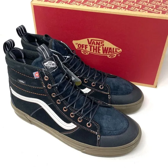VANS Sk8-Hi MTE-2 Shoes High Top Black Khaki Suede Women’s Boots VN0A5KYCZF5