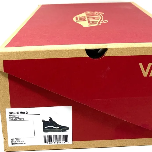 VANS Sk8-Hi MTE-2 Shoes High Top Black Khaki Suede Women’s Boots VN0A5KYCZF5