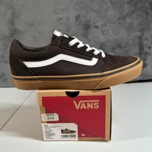 Vans Ward Low-Top Skate Sneakers Brown Gum Sole Low Top Lace Up Kids Size 5Y New