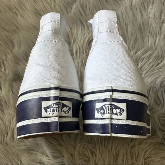 VANS White &amp; Navy Sk8-Hi Tapered Stackform Sneakers 9 Men and 10.5 Women NWOB