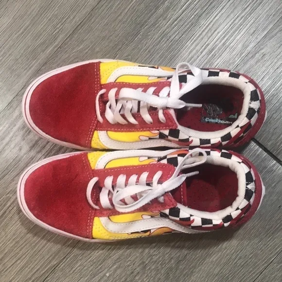 VANS YOUTH FLAME COMFYCUSH OLD SKOOL SNEAKERS SIZE 3