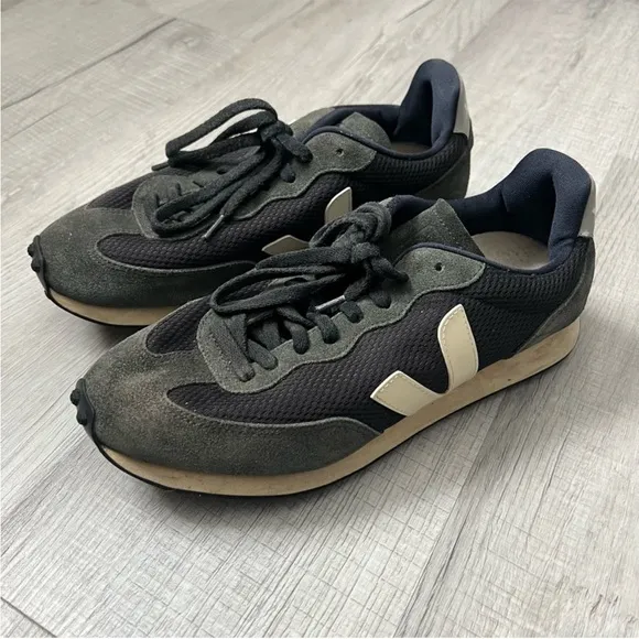 VEJA  Rio Branco Sneakers Alveomesh BLACK WHITE OXFORD GREY Size 42 US 9