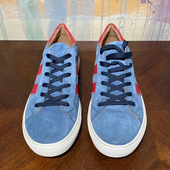 VellaPais Duboce Fine Blue Suede Leather Cool Casual Lace up Sneakers Mens 11