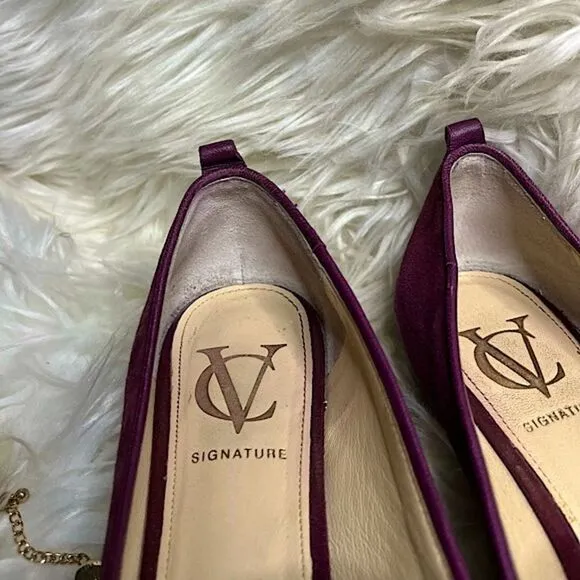 Vero Cuoio Purple Red Suede Slip On Flats with Tasle​​