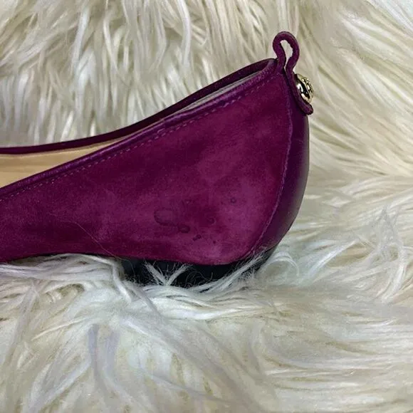 Vero Cuoio Purple Red Suede Slip On Flats with Tasle​​