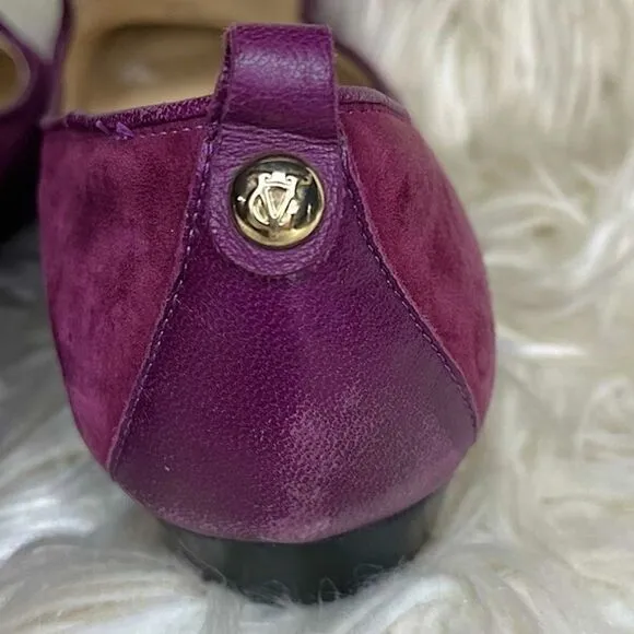 Vero Cuoio Purple Red Suede Slip On Flats with Tasle​​