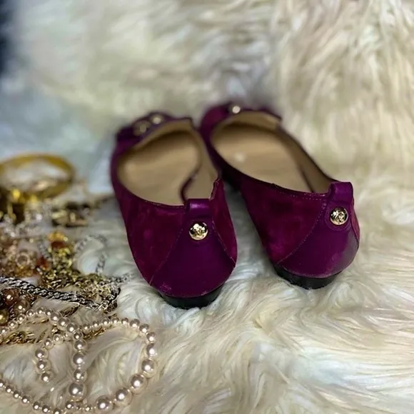 Vero Cuoio Purple Red Suede Slip On Flats with Tasle​​