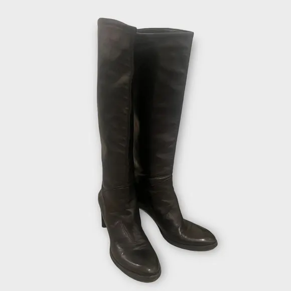 Vero Cuoio Soft Italian Leather Pull on Heeled Boots Sz 6