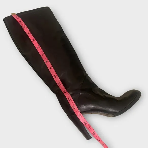 Vero Cuoio Soft Italian Leather Pull on Heeled Boots Sz 6