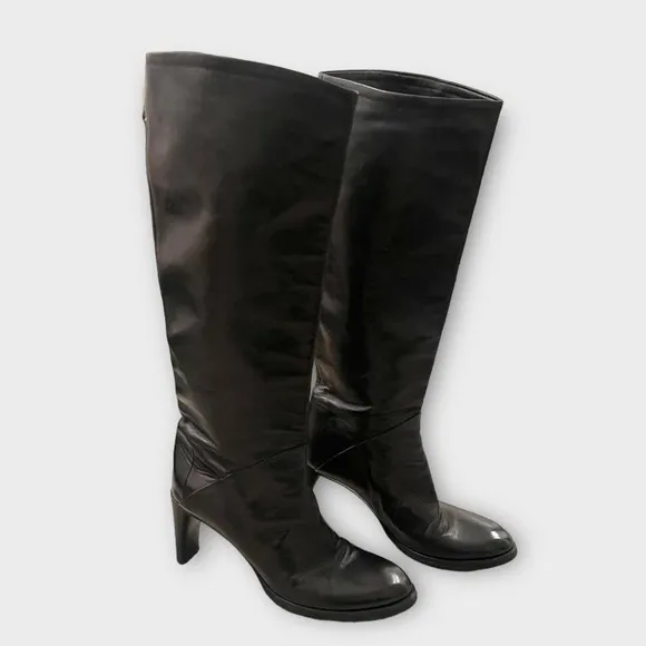 Vero Cuoio Soft Italian Leather Pull on Heeled Boots Sz 6