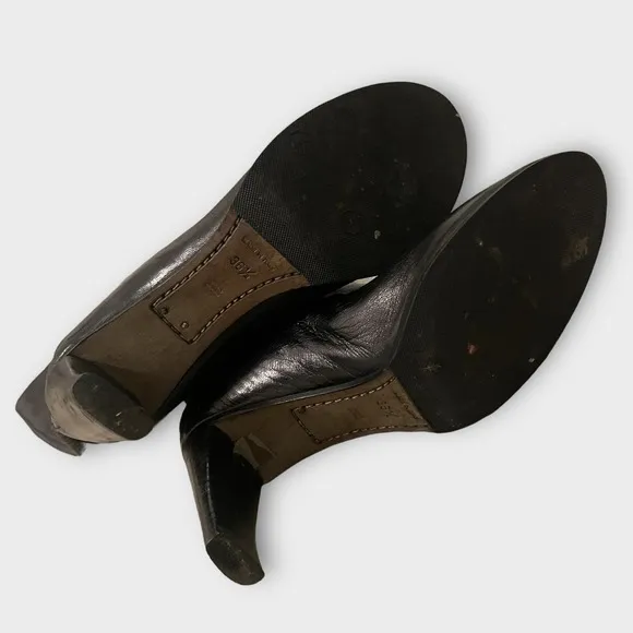 Vero Cuoio Soft Italian Leather Pull on Heeled Boots Sz 6