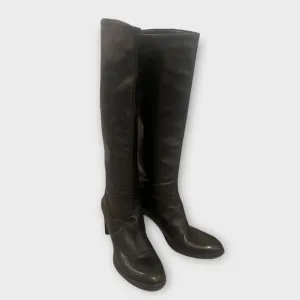 Vero Cuoio Soft Italian Leather Pull on Heeled Boots Sz 6