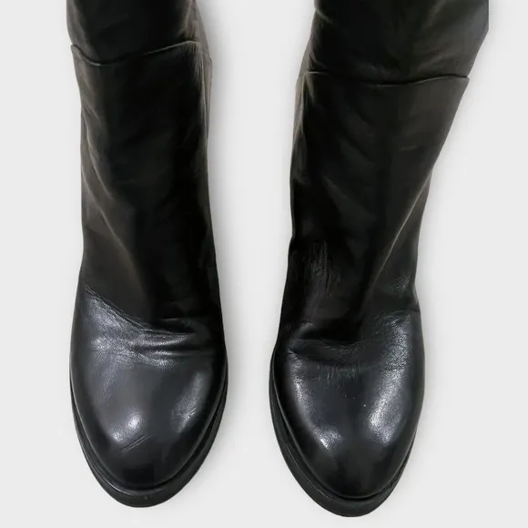 Vero Cuoio Soft Italian Leather Pull on Heeled Boots Sz 6