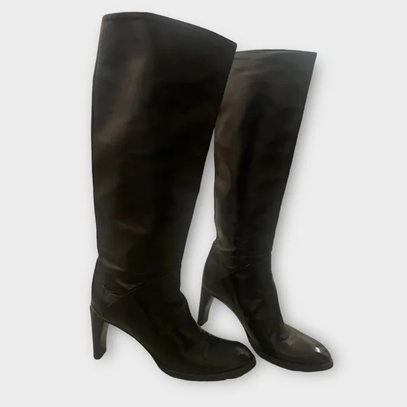 Vero Cuoio Soft Italian Leather Pull on Heeled Boots Sz 6