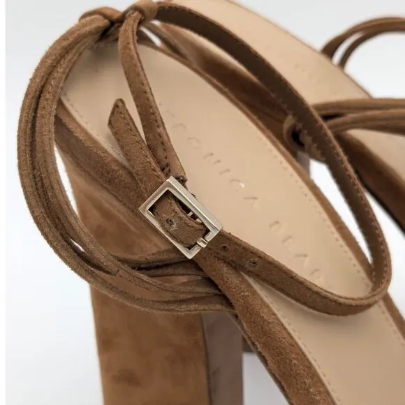 Veronica Beard Fletcher Platform Hazelwood Sandals Suede Size 9M EU40