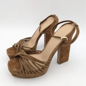 Veronica Beard Fletcher Platform Hazelwood Sandals Suede Size 9M EU40