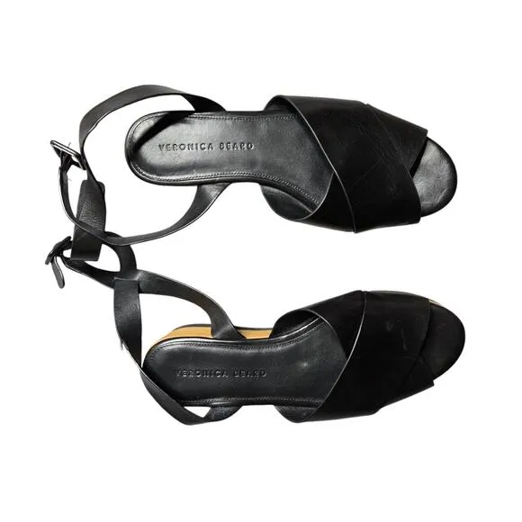 Veronica Beard Wynie Ankle Strap Platform Sandals Size: 8