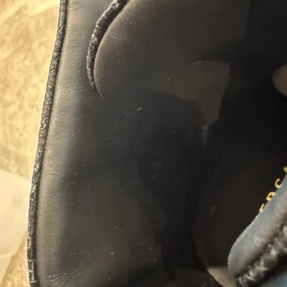 Versace Black and Gold High-Top Sneakers with Gold Hardware