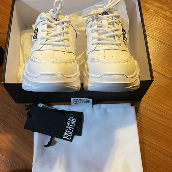 🤍VERSACE JEANS COUTURE White Speedtrack Sneakers - 5