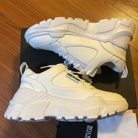 🤍VERSACE JEANS COUTURE White Speedtrack Sneakers - 5