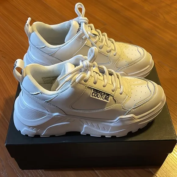 🤍VERSACE JEANS COUTURE White Speedtrack Sneakers - 5