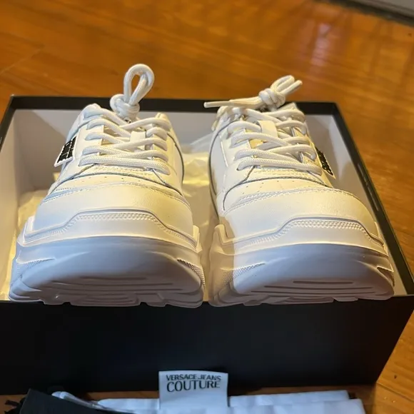 🤍VERSACE JEANS COUTURE White Speedtrack Sneakers - 5