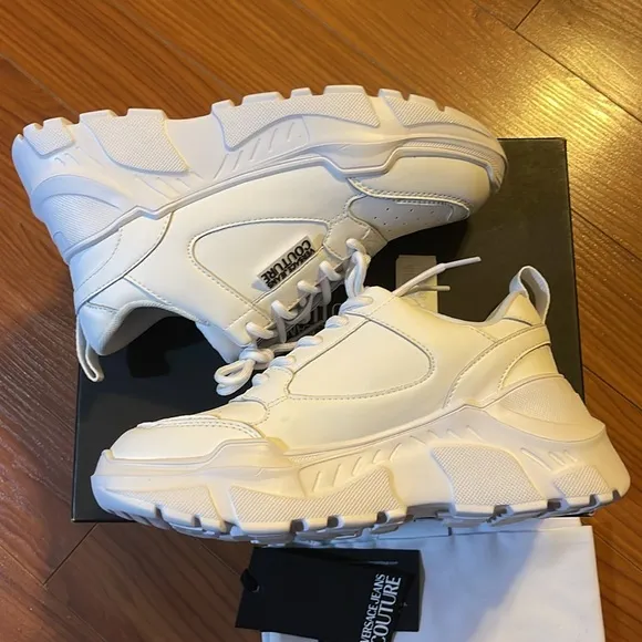 🤍VERSACE JEANS COUTURE White Speedtrack Sneakers - 5