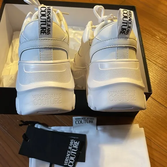 🤍VERSACE JEANS COUTURE White Speedtrack Sneakers - 5