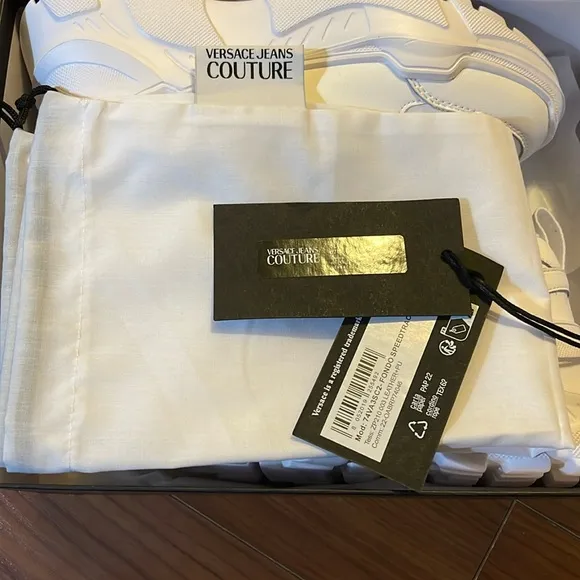 🤍VERSACE JEANS COUTURE White Speedtrack Sneakers - 5