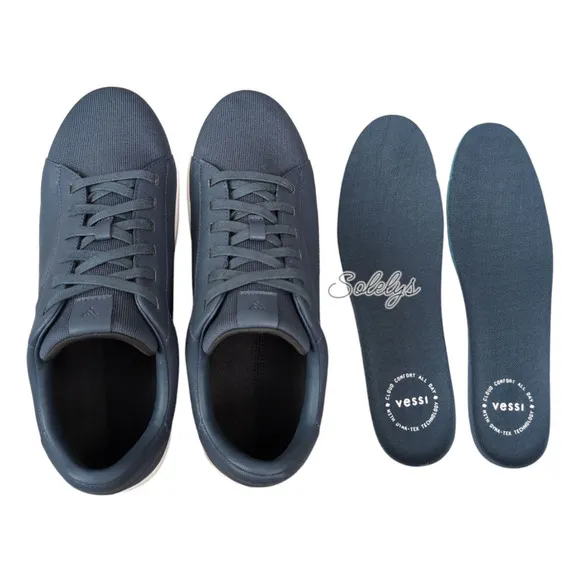 Vessi Soho 2 Sea Navy Blue White Low Top Waterproof Vegan Leather Sneaker Men 11