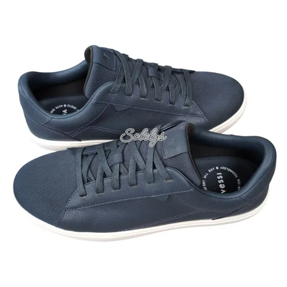 Vessi Soho 2 Sea Navy Blue White Low Top Waterproof Vegan Leather Sneaker Men 11