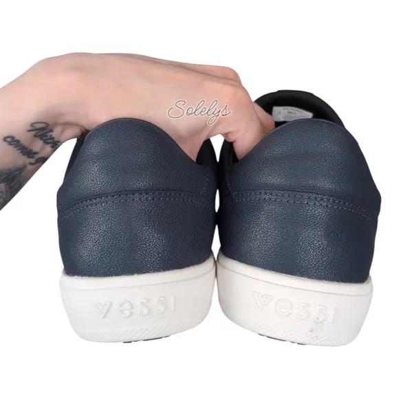 Vessi Soho 2 Sea Navy Blue White Low Top Waterproof Vegan Leather Sneaker Men 11