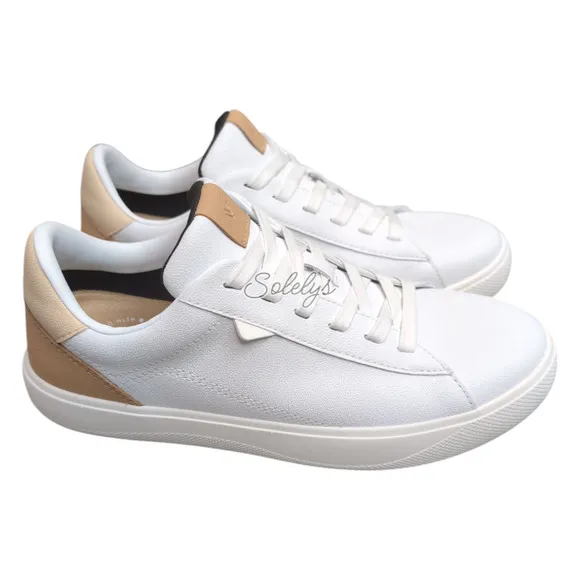 Vessi Soho 2 White Teak Low Top Waterproof Vegan Leather Casual Sneaker Womens 8