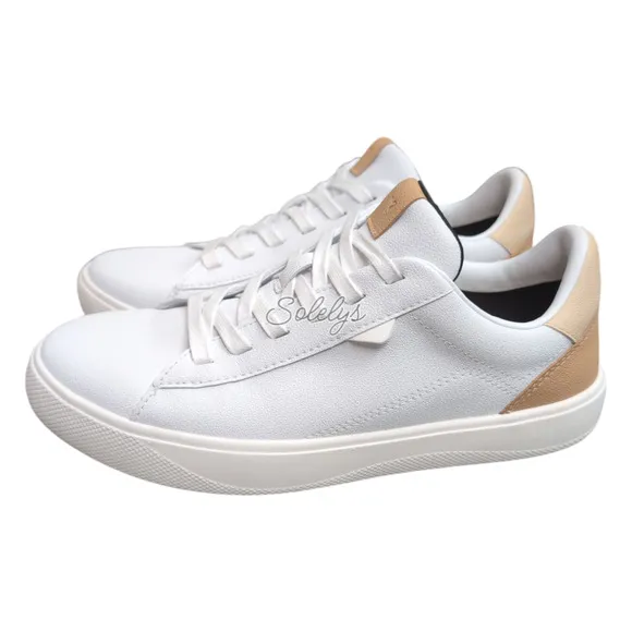 Vessi Soho 2 White Teak Low Top Waterproof Vegan Leather Casual Sneaker Womens 8