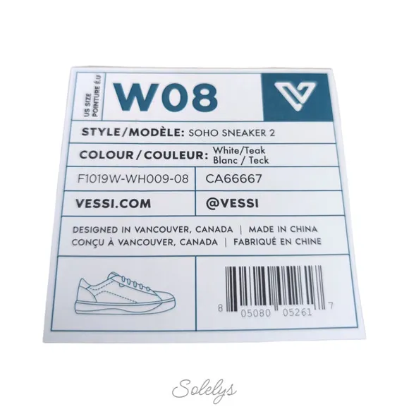 Vessi Soho 2 White Teak Low Top Waterproof Vegan Leather Casual Sneaker Womens 8