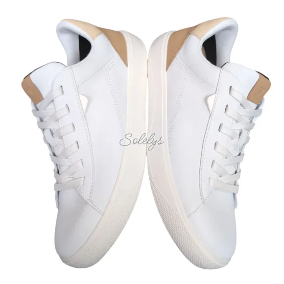 Vessi Soho 2 White Teak Low Top Waterproof Vegan Leather Casual Sneaker Womens 8