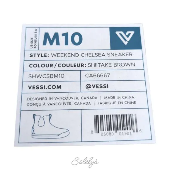 Vessi Weekend Chelsea Shiitake Brown Waterproof DymaTex Knit Sneaker Boot Men 10