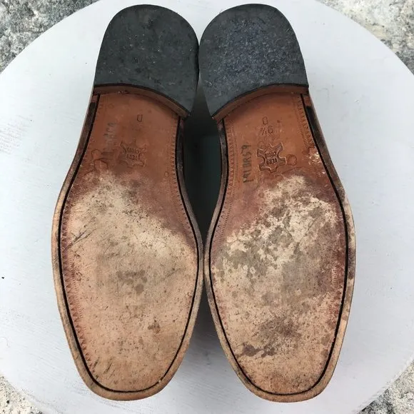 Via Dante Men's Size 9.5D Brown Leather Closed Toe Slip On Penny Loafers ITALY