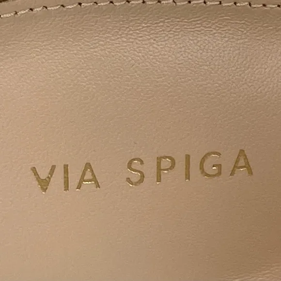 VIA SPIGA Women's Beige Platform Adjustable Strap Block Heel Suede Sandals Sz 11